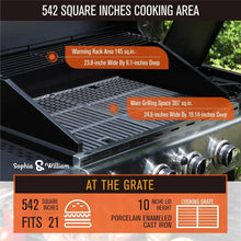 Load image into Gallery viewer, Outdoor 4-Burner Gas BBQ Grill 42,000 BTU with Side Burner Porcelain-Enameled Grates