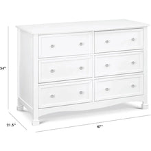 Load image into Gallery viewer, White 6-Drawer Double Wide Dresser - Bedroom Chest of Drawers Furniture