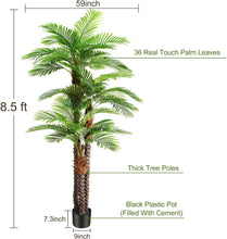 Load image into Gallery viewer, Large Fake Silk Palm Tree, 8.5ft Tall, UV Resistant, Outdoor