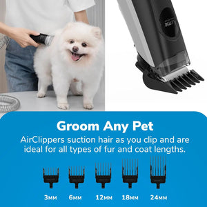 Pet Grooming Vacuum Kit: 5 Tools, 2L Canister, Works for Dogs & Cats Pro Plus