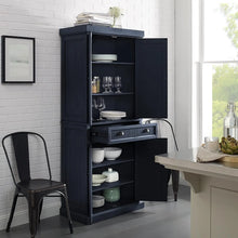 Load image into Gallery viewer, Distressed Navy Furniture Seaside Kitchen Pantry Cabinet