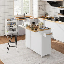 Load image into Gallery viewer, Rolling Kitchen Island Cart with Drop Leaf, Spice Rack, Drawer, Towel Rack