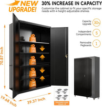 Load image into Gallery viewer, Tall &amp; Wide Metal Storage Cabinet with Doors - Upgraded Design, Spacious