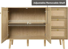 Load image into Gallery viewer, Wood Buffet Cabinet with Storage - 2 Doors, 3 Drawers, Credenza Storage Cabinet