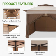 Load image into Gallery viewer, Instant Gazebo Tent with 4 Sidewalls, Outdoor Canopy Shelter, Beige, 11x11 ft, Carry Bag