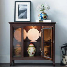 Load image into Gallery viewer, Entryway Cabinet with Interior Light, Chocolate Oak, Furniture Storage Solution