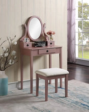 Load image into Gallery viewer, Rose Gold Makeup Vanity Table and Stool Set - Exquisite Bedroom Dressing Table