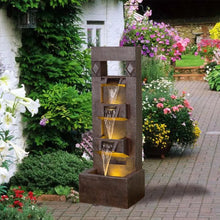 Load image into Gallery viewer, 4 Floor-Standing Water Fountain - 40.94&quot; Outdoor Fountain with LED Lights