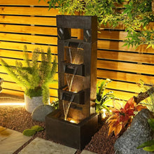 Load image into Gallery viewer, 4 Floor-Standing Water Fountain - 40.94&quot; Outdoor Fountain with LED Lights