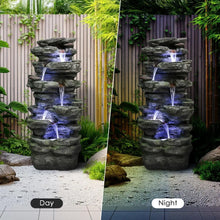 Load image into Gallery viewer, 40&quot; Cascading Rock Outdoor Water Fountain - Large Garden/Patio Fountain