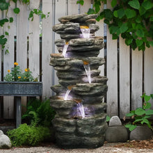 Load image into Gallery viewer, 40&quot; Cascading Rock Outdoor Water Fountain - Large Garden/Patio Fountain