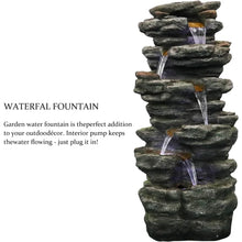 Load image into Gallery viewer, 40&quot; Cascading Rock Outdoor Water Fountain - Large Garden/Patio Fountain