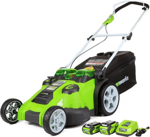 40V Cordless Lawn Mower - 20" Dual Blade, 4.0Ah + 2.0Ah Battery & Charger Included