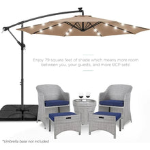 Load image into Gallery viewer, 10ft Offset Hanging Patio Umbrella, Solar LED Lighting, Easy Tilt Adjustment, 8 Ribs