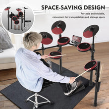 Load image into Gallery viewer, Electronic Drum Set for Beginners, 8&quot; Mesh Pads, 10&quot; Cymbals, Kick Pedal, Stool, Sticks