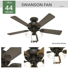 Load image into Gallery viewer, New 44 Inch Bronze Ceiling Fan with LED Lights &amp; Pull Chain