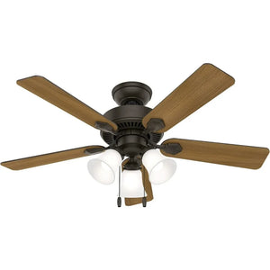 New 44 Inch Bronze Ceiling Fan with LED Lights & Pull Chain