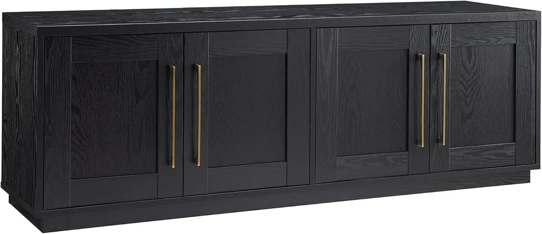 Black Grain Rectangular TV Stand, Living Room Furniture for TVs up to 80