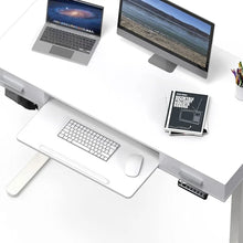 Load image into Gallery viewer, Electric Height Adjustable Desk, 48-Inch, Keyboard Tray, 2 Drawers