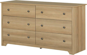 Natural Ash Bedroom Furniture 6-Drawer Double Dresser