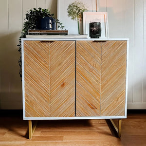 Modern Wood Storage Buffet Sideboard: Free Standing Cabinet for Hallway, Entryway