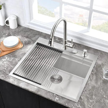 Load image into Gallery viewer, Stainless Steel Kitchen Sink 25 Inch Drop-In Workstation, Double Ledges