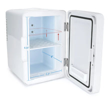 Load image into Gallery viewer, White Glass Door Mini Fridge Beauty &amp; Skincare Refrigerator, 6L Capacity, 10.6&quot;x11.7&quot;x7.7&quot;