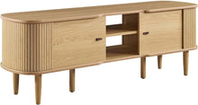 Load image into Gallery viewer, Mid-Century Modern Oak Media TV Stand, 55 inches - 15x54.5x18.5