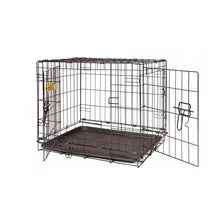 Load image into Gallery viewer, Double Door Folding Wire Dog Crate, Black, X-Small, 24&quot;L