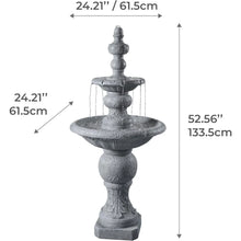 Load image into Gallery viewer, 52&quot; Two-Tier Outdoor Water Fountain - Realistic Icy Stone Texture for Patio