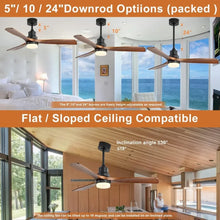 Load image into Gallery viewer, Ceiling Fans - 52&quot; Fan with Lights, Remote, 3 Poles for Indoor &amp; Outdoor Use