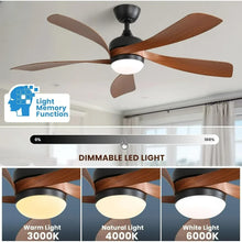 Load image into Gallery viewer, 52&quot; Smart Ceiling Fan | Indoor/Outdoor with Lights &amp; Remote for Bedroom/Patio