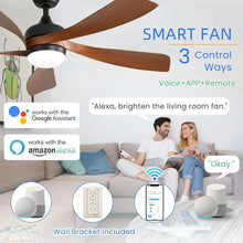 Load image into Gallery viewer, 52&quot; Smart Ceiling Fan | Indoor/Outdoor with Lights &amp; Remote for Bedroom/Patio