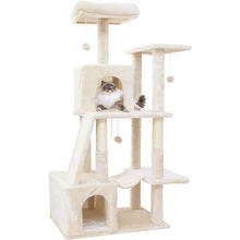 Load image into Gallery viewer, Indoor Cat Tree Tower 53&quot;: Multi-Level w/ Sisal Post, Condo, Hammock, Ball for Cats