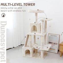 Load image into Gallery viewer, Indoor Cat Tree Tower 53&quot;: Multi-Level w/ Sisal Post, Condo, Hammock, Ball for Cats