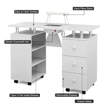 Load image into Gallery viewer, Manicure Table Nail Beauty Station | Electric Downdraft Vent for Nail Tech