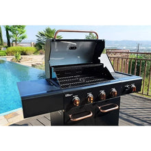 Load image into Gallery viewer, 4 Burner Propane Gas BBQ Grill APG-A40409S0LB-2 Searing Side Burner 52000 BTU