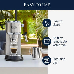 De'Longhi Dedica EC680M Espresso Machine: Coffee/Cappuccino Maker, Milk Frother