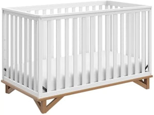 Convertible Crib: White, Vintage Driftwood, Gold Certified, Modern 5-in-1 Design