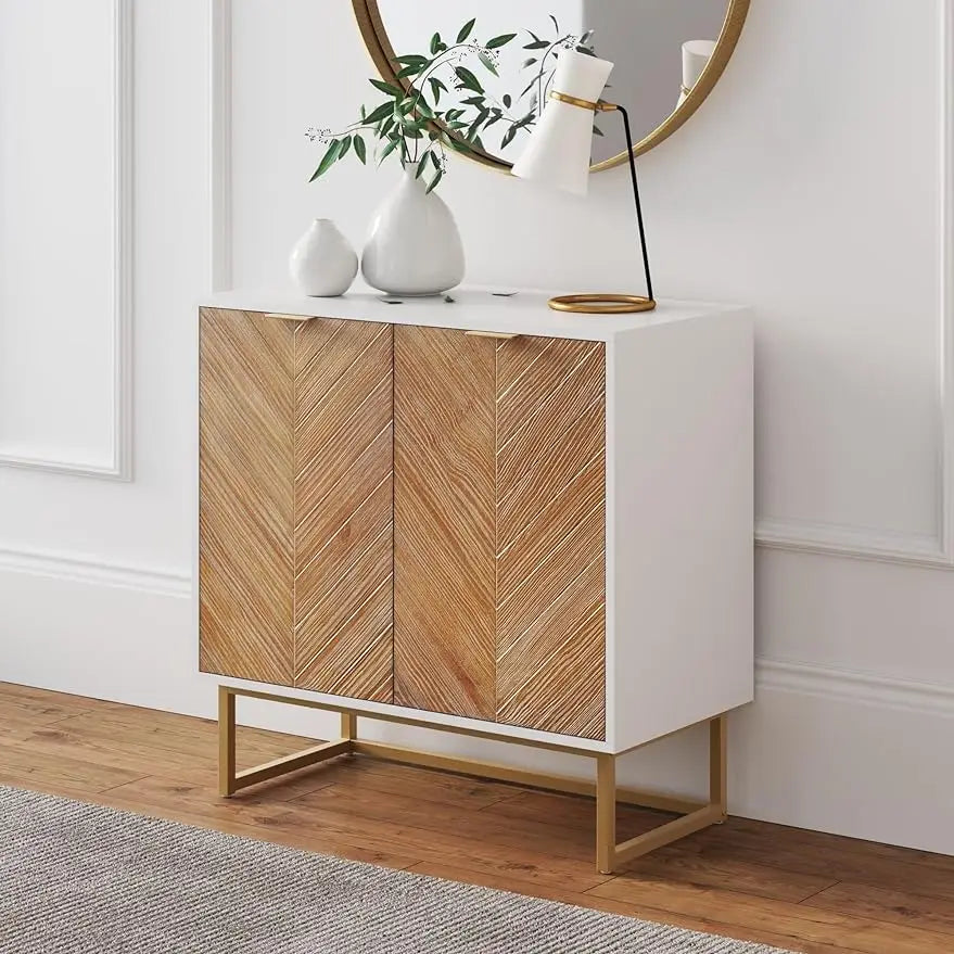 Modern Wood Storage Buffet Sideboard: Free Standing Cabinet for Hallway, Entryway