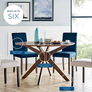 47" Round Wood Dining Table | Walnut Finish