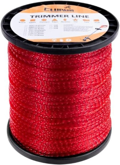 .095-Inch Twist Trimmer Line - 5LB Red Nylon for Gasoline-Powered Trimmers
