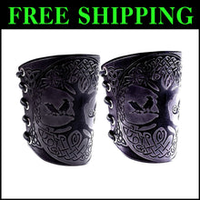 Load image into Gallery viewer, Viking Cosplay Leather Armguards with Yggdrasil Design - Authentic Renaissance