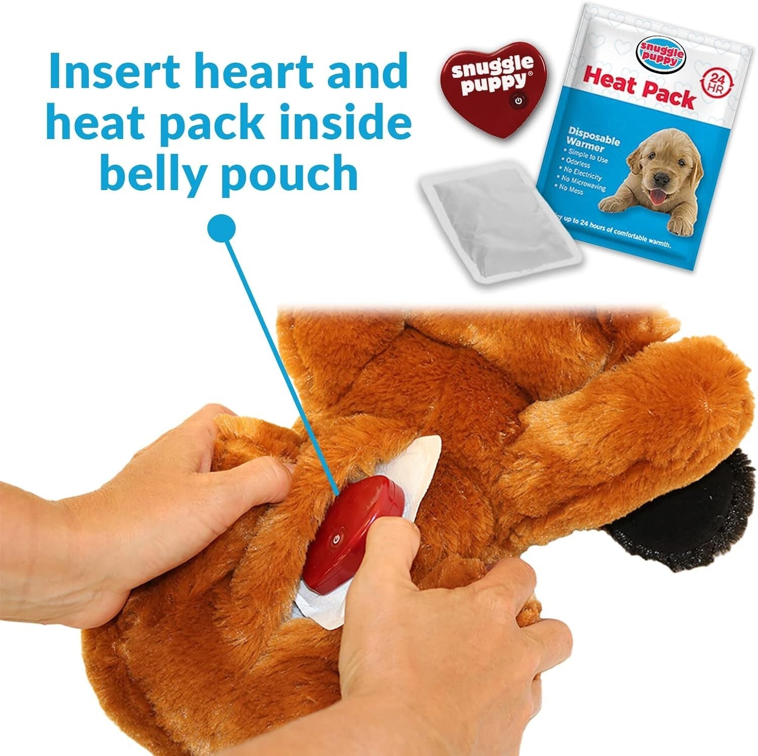 Snuggle Puppy Heartbeat Stuffed Toy - Calming Aid for Anxious Dogs in Golden