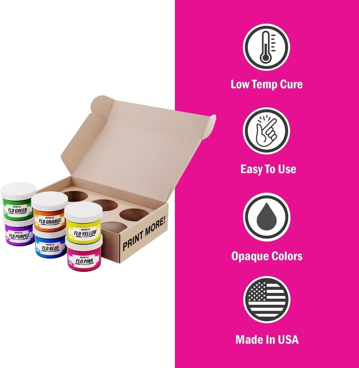 8 oz. Vibrant Fluorescent Plastisol Ink Kit - Durable for Any Fabric Surface