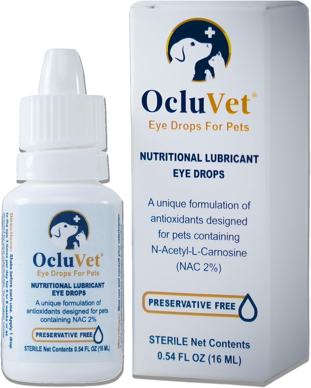 Pet Eye Care Drops with N-Acetyl-L-Carnosine - Natural Formula for Clarity, 16mL