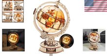Load image into Gallery viewer, Educational 180pcs 3D Wooden Puzzle Globe with LED: Perfect for Home Decoration