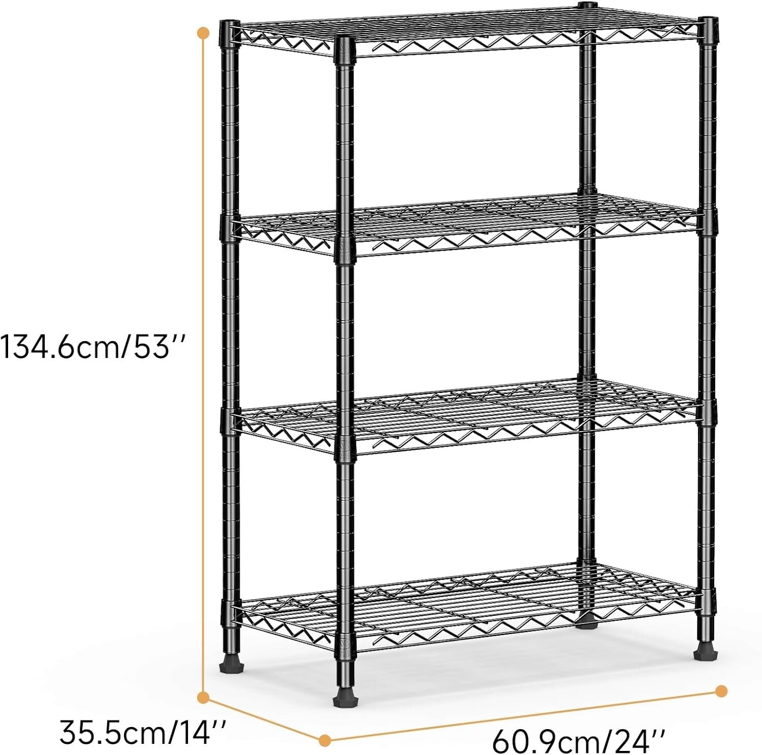 Durable 4-Tier Utility Shelving Unit with 1000 lbs Capacity for Home & Office