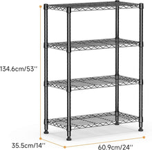 Load image into Gallery viewer, Durable 4-Tier Utility Shelving Unit with 1000 lbs Capacity for Home &amp; Office