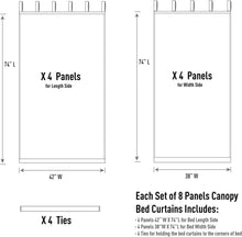 Load image into Gallery viewer, Transform Your Bedroom with Shabby Chic Sheer Canopy Curtains for All Bed Sizes